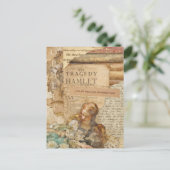 Ophelia Mixed Media Collage Postkarte (Stehend Vorderseite)