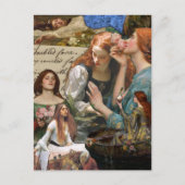 Ophelia Mixed Media Collage Postkarte (Vorderseite)