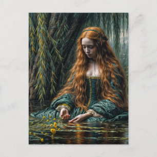 Ophelia nahe der Weide Originalkunst  Postkarte