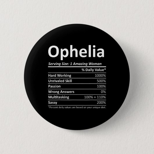 Ophelia Nutrition Personalisiert Name Funny Christ Button (Vorderseite)