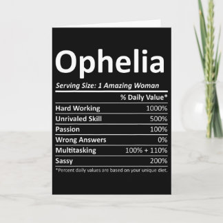 Ophelia Nutrition Personalisiert Name Funny Christ Karte