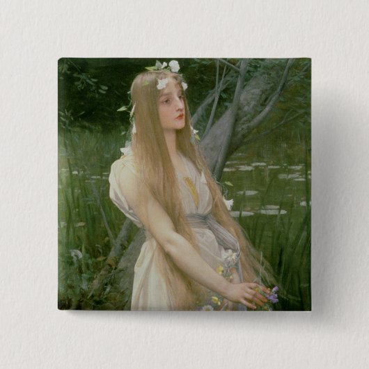 Ophelia (Öl auf Leinwand) Button (Vorderseite)