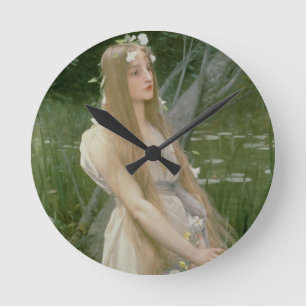 Ophelia (Öl auf Leinwand) Runde Wanduhr