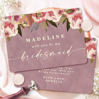 Ophelia Pink Cotattcore Bridesmaid Vorschlag Karte