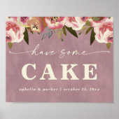 Ophelia Pink Floral haben ein paar Kuchen Hochzeit Poster (Vorne)