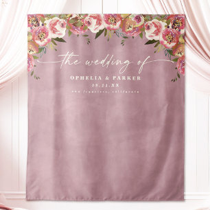 Ophelia Pink Hochzeitsbegrüßungs-Fotografie-Hinter Wandteppich