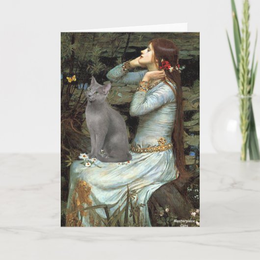 Ophelia - Russische Blaue Katze Karte (Vorderseite)