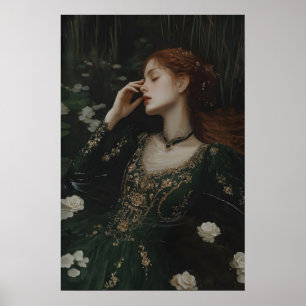 Ophelia Viktorianische Frau im Wasser Druckbar Dun Poster