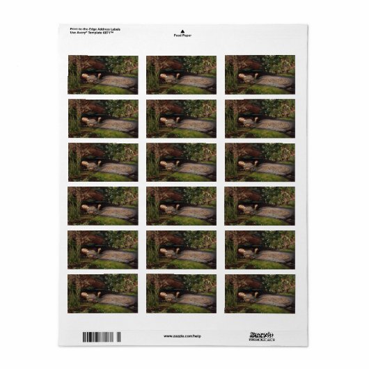 Ophelia von John Everett Millais Adressaufkleber (Vorne)