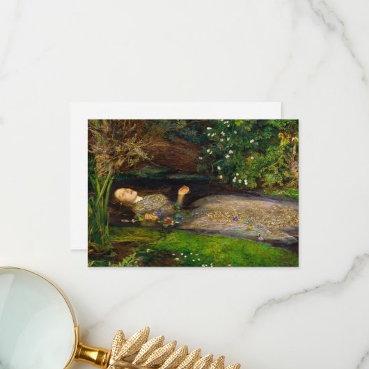 Ophelia von John Everett Millais Dankeskarte (Vorderseite/Rückseite Beispiel)