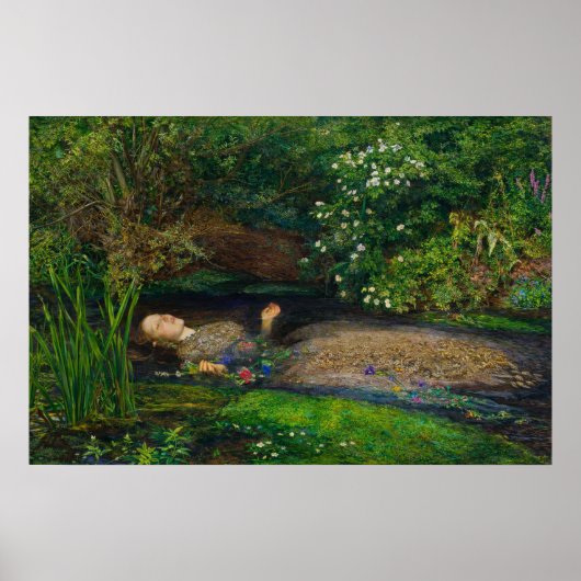 Ophelia von John Everett Millais Poster (Vorne)