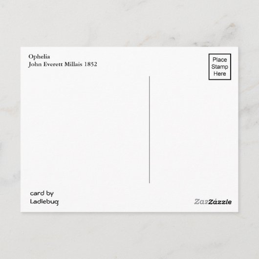 Ophelia von John Everett Millais Postkarte (Rückseite)