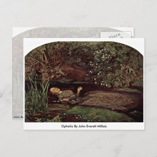 Ophelia von John Everett Millais Postkarte (Vorne/Hinten)