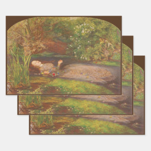 Ophelia von Millais, Vintage viktorianische feine  Geschenkpapier Set
