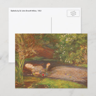 Ophelia von Millais, Vintage viktorianische feine  Postkarte