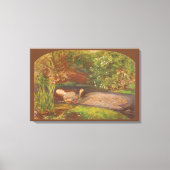 Ophelia von Millais, Vintage Viktorianische Kunst Leinwanddruck (Vorderseite)