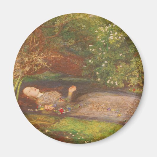 Ophelia von Millais, Vintage Viktorianische Kunst Magnet (Vorne)