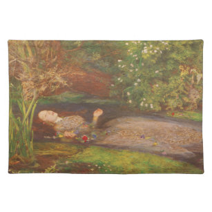 Ophelia von Millais, Vintage Viktorianische Kunst Stofftischset