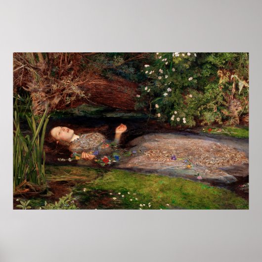 Ophelia von Sir John Everett Millais Poster (Vorne)