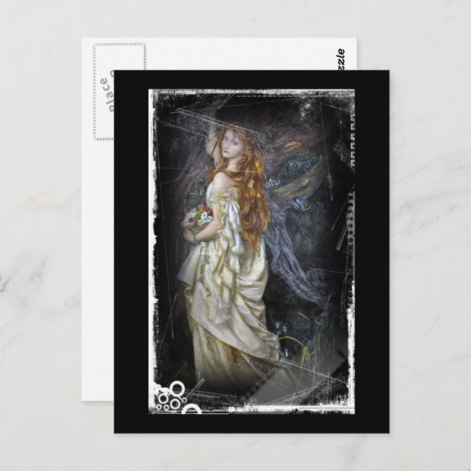 Ophelie in Weiß Postkarte (Vorne/Hinten)