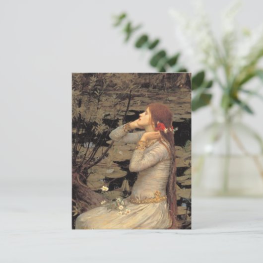 Ophelie mit Streaming Rotes Haar Postkarte (Stehend Vorderseite)