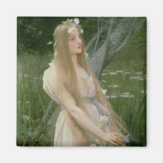 Ophelie (Öl auf Leinwand) Magnet (Vorne)