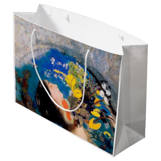 Ophelie, Redon Große Geschenktüte (Rückseite Schrägansicht)