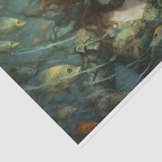 Ophelie sinkt mit dem Fisch Seidenpapier (Ausschnitt)