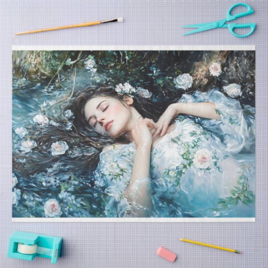 Ophelie Umgeben von Blume Decoupage Seidenpapier (Basteln)