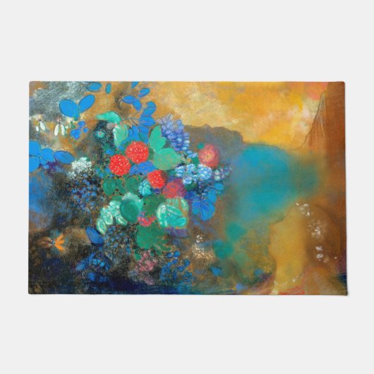 Ophelie unter den Blume, Redon Fußmatte (Vorderseite)