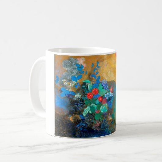 Ophelie unter den Blume, Redon Kaffeetasse (Vorderseite Links)
