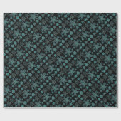 Ophiodee in Blau auf Schwarz Geschenkpapier (Flach)