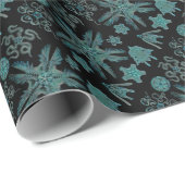 Ophiodee in Blau auf Schwarz Geschenkpapier (Rolleneckpunkt)