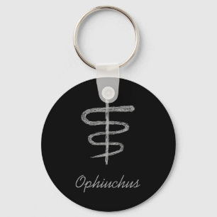 Ophiuchus. Zodiac-Zeichen in Grau. Schlüsselanhänger