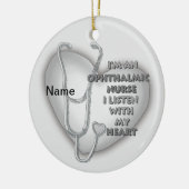 Ophthalmische Krankenschwester des grauen Herzens Keramik Ornament (Links)