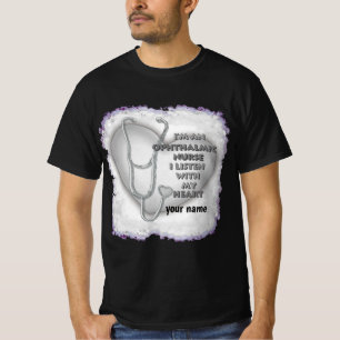 Ophthalmische Krankenschwester des grauen Herzens T-Shirt