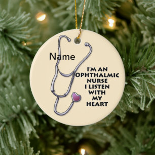 Ophthalmische Krankenschwester Stethoscope Herz Keramik Ornament