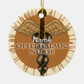 Ophthalmische Krankenversorgung Caduceus Keramik Ornament (Vorne)