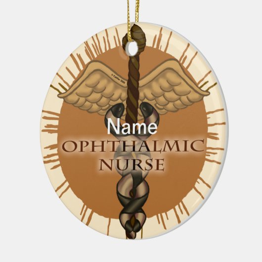 Ophthalmische Krankenversorgung Caduceus Keramik Ornament (Links)