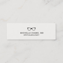 Ophthalmologe Black Eyeglasses Logo Mini Visitenkarte