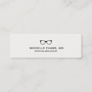 Ophthalmologe Black Eyeglasses Logo Mini Visitenkarte