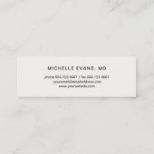 Ophthalmologe Black Eyeglasses Logo Mini Visitenkarte (Rückseite)