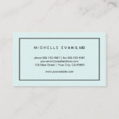 Ophthalmologe Mini Green Business Cards Visitenkarte (Rückseite)