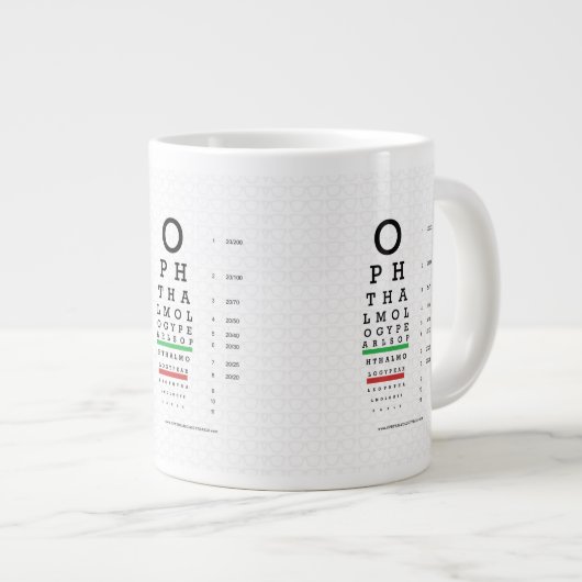 Ophthalmologie Pearls Visuell Acuity Jumbo Tasse (Vorderseite Rechts)