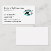 Ophthalmologin Modern Editable Business Cards Visitenkarte (Vorne/Hinten)