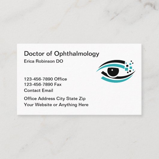 Ophthalmologin Modern Editable Business Cards Visitenkarte (Vorderseite)