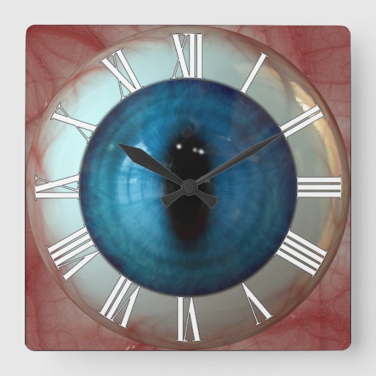 Ophthalmologist-Augenarzt-sonderbare Spaß-blaues Quadratische Wanduhr (Vorderseite)