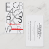 Ophthalmologist-Verabredungs-Visitenkarte Terminkarte (Vorne/Hinten)