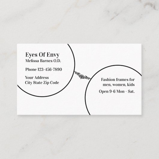 Ophthalmologisteyewear-Speicher Visitenkarte (Vorderseite)