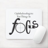 Ophthalmologists setzten Sachen in Fokus ein Mousepad (Mit Mouse)